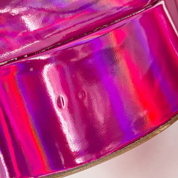 Christian Louboutin Yazefir 130 Pink Iridescent Leather Platform Pump EU 37.5 - Picture 7 of 14